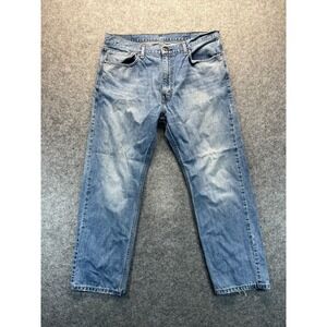 Levis Jeans Men's‎ 38x30 505 Regular Fit Straight Leg Light Wash Denim Pants